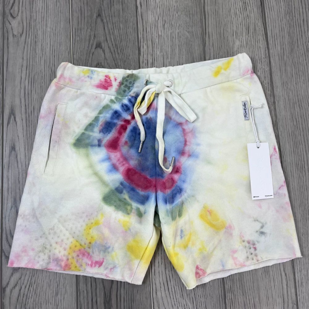 The Laundry Room Amoeba Off Duty Size S Tie Dye Loungewear Cotton Pull On Shorts